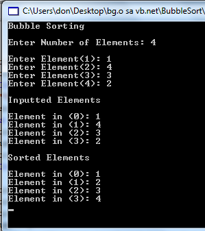 Bubble Sort In C#