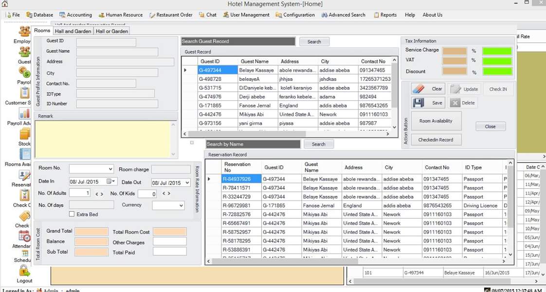 Hotel Management Program In Java Source Code