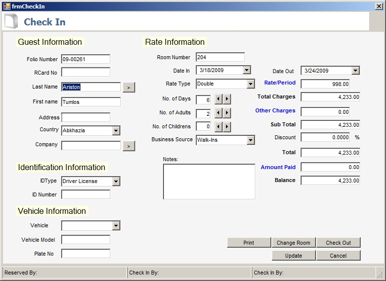 Airline Reservation Program For Visual Basic