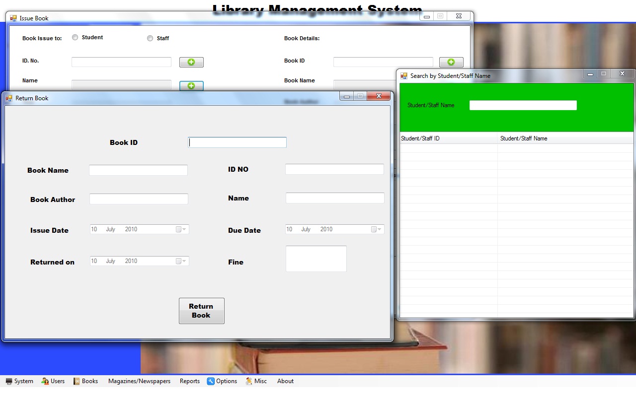 Library Management System(Updated) for second time | Free source code