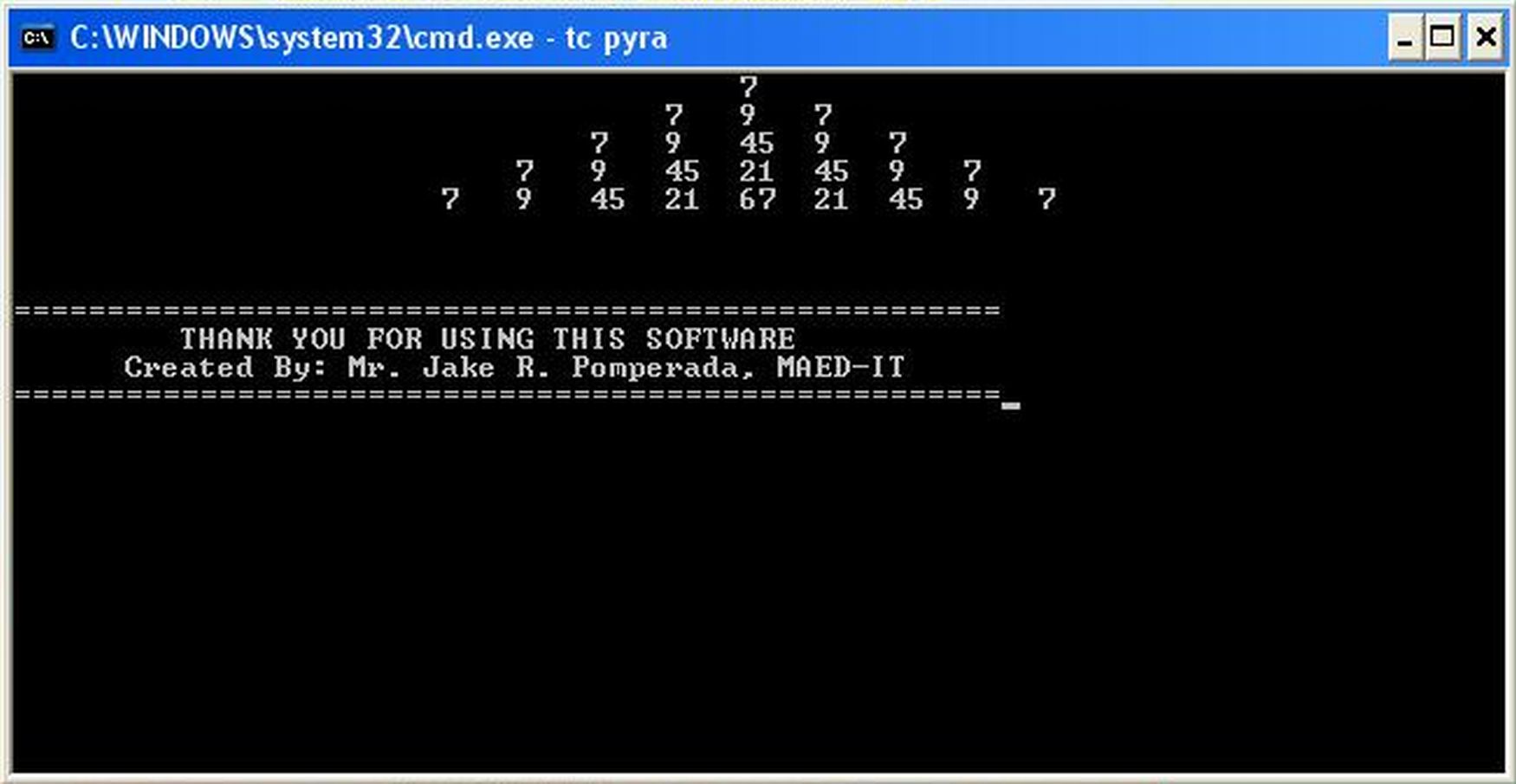 Pyramid Program In Javascript