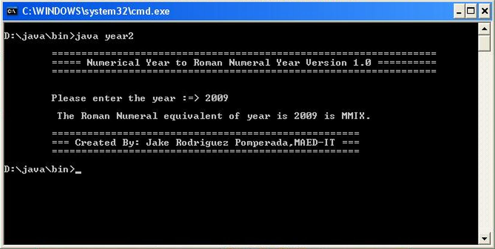 Program For Roman Calculator