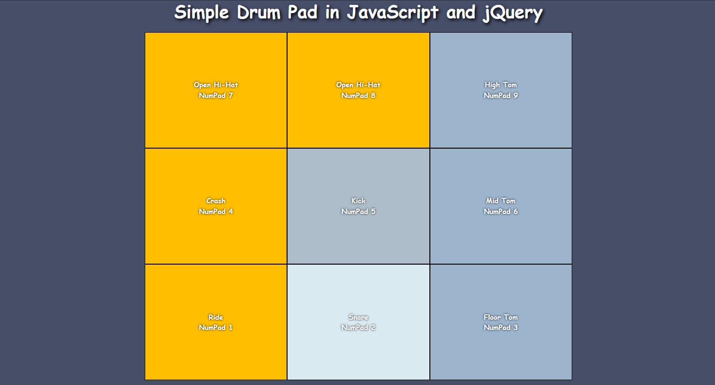 Simple Drum Pad Application using JavaScript
