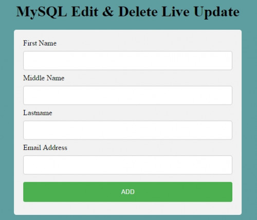 MySQL Edit & Delete Live Update | Free source code ...