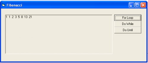 Fibonacci Series Program In Vb