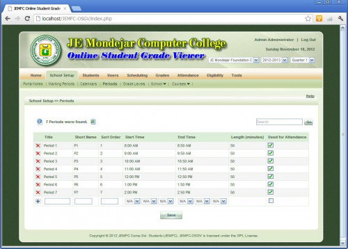 screenshot 11 - PHP Online Student Grade Viewer  PHP/MySQL Source Code