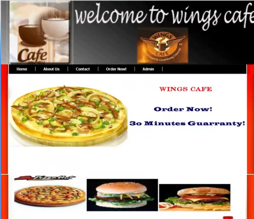 wings - PHP Cafe Ordering System Using PHP/MYSQL Source Code