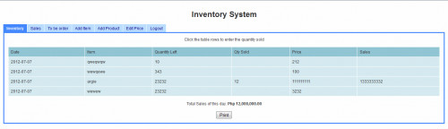 inventoryscreenshot - PHP Simple Inventory System PHP/MySQL Source Code