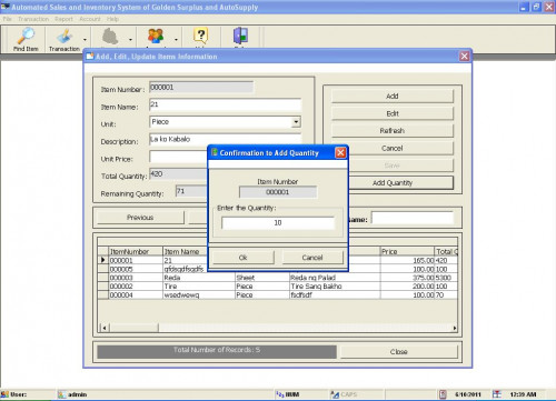 Sample Program Inventory System Visual Basic