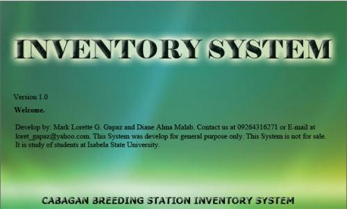 sample nauseant not inventory system