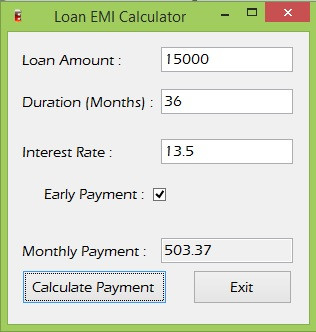 Java Program Calculate Emi