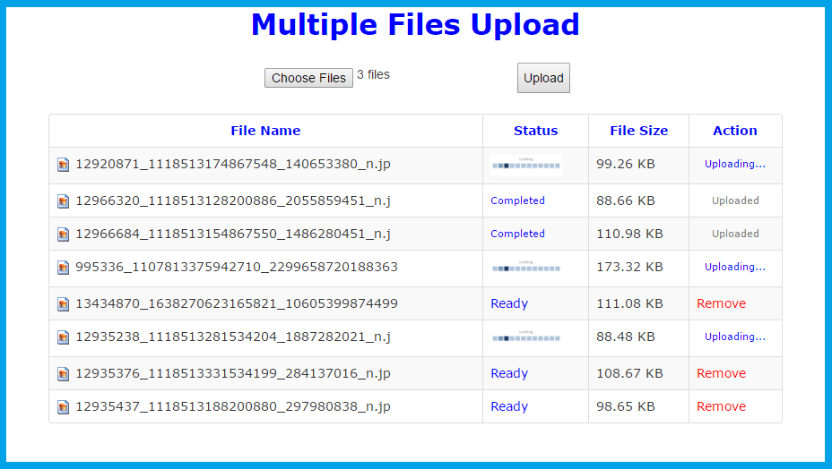 php jquery file upload example