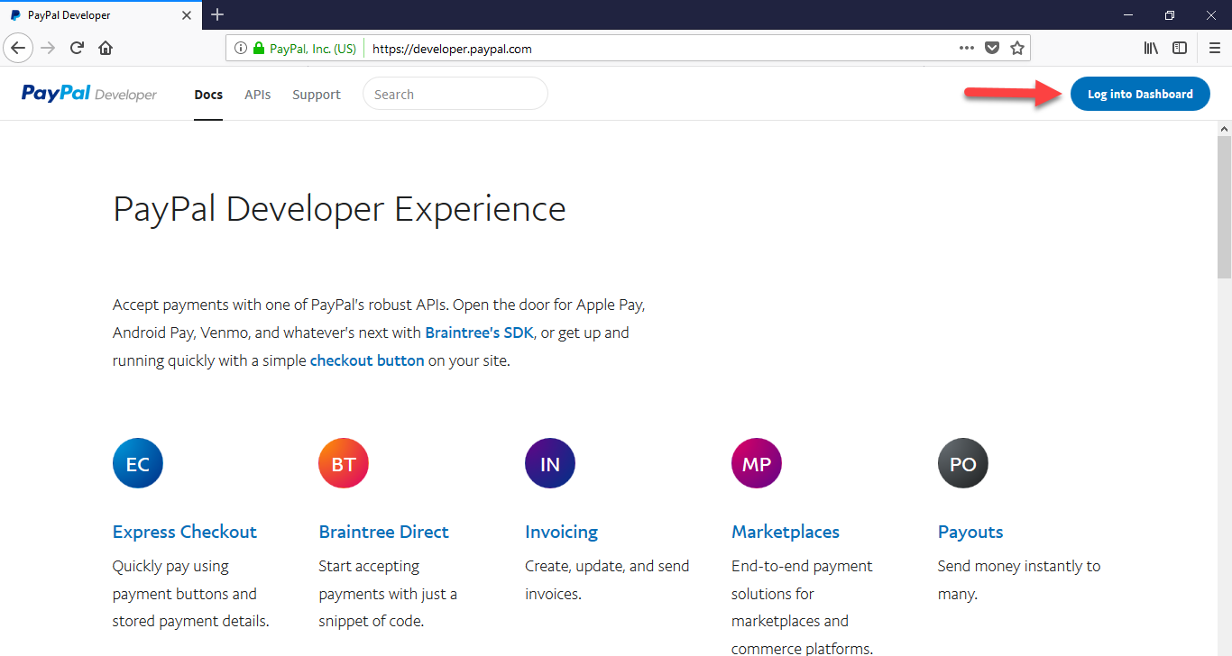 paypal developer site