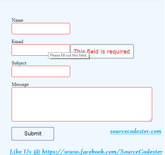 Form validation. Validation messages