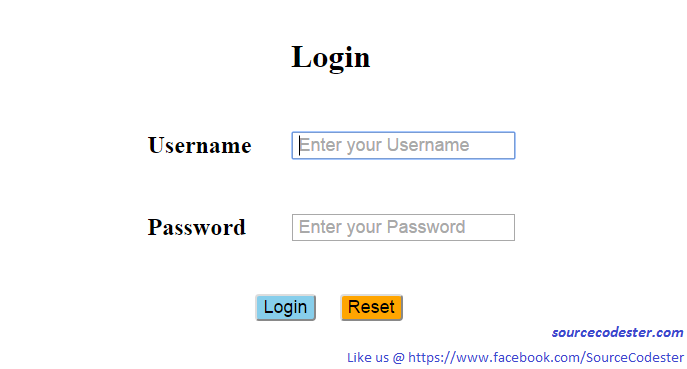 login page