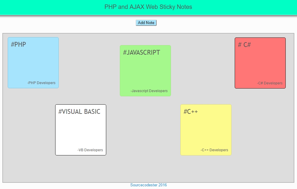 Retfærdighed derefter Allergi PHP & AJAX Web Sticky Notes | Free Source Code Projects and Tutorials