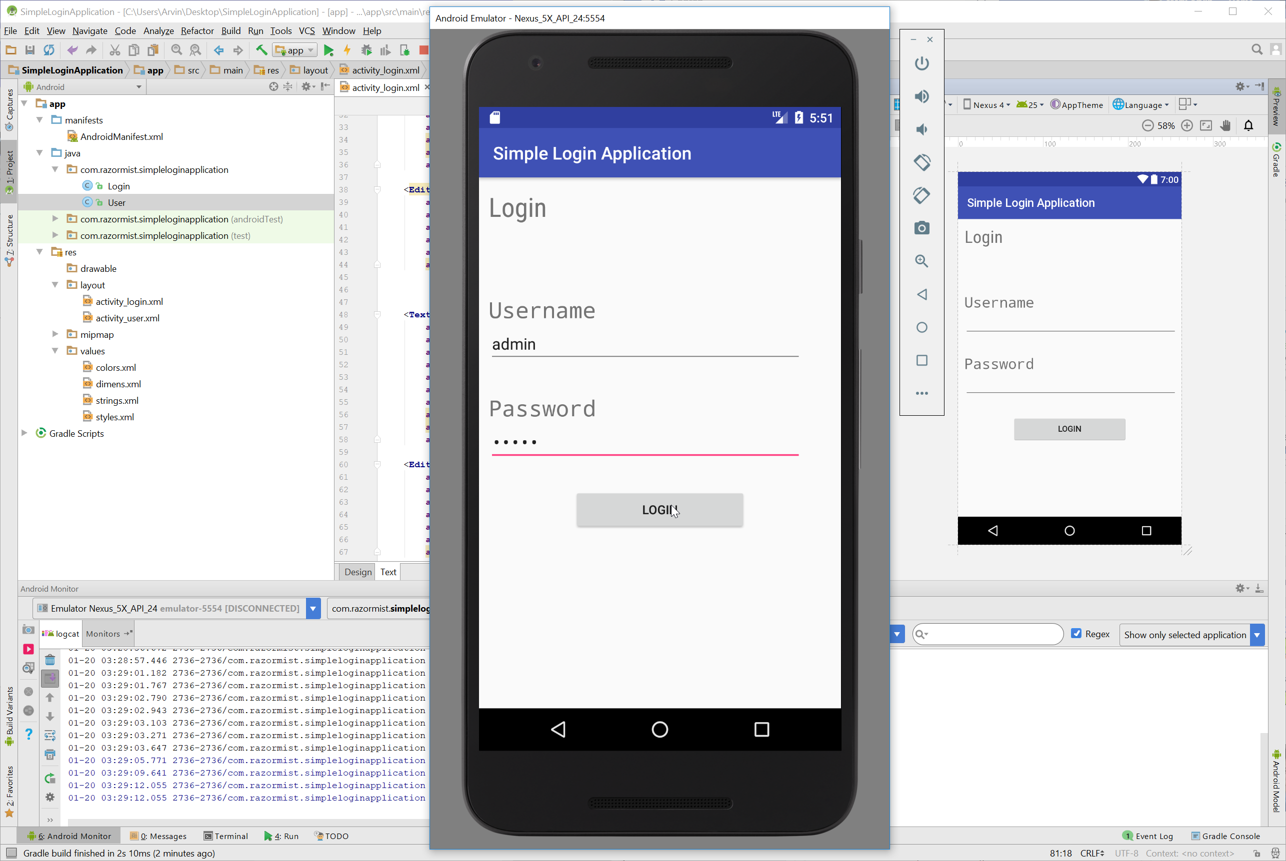 Creating Simple Android Login Application | Free Source Code Projects and  Tutorials
