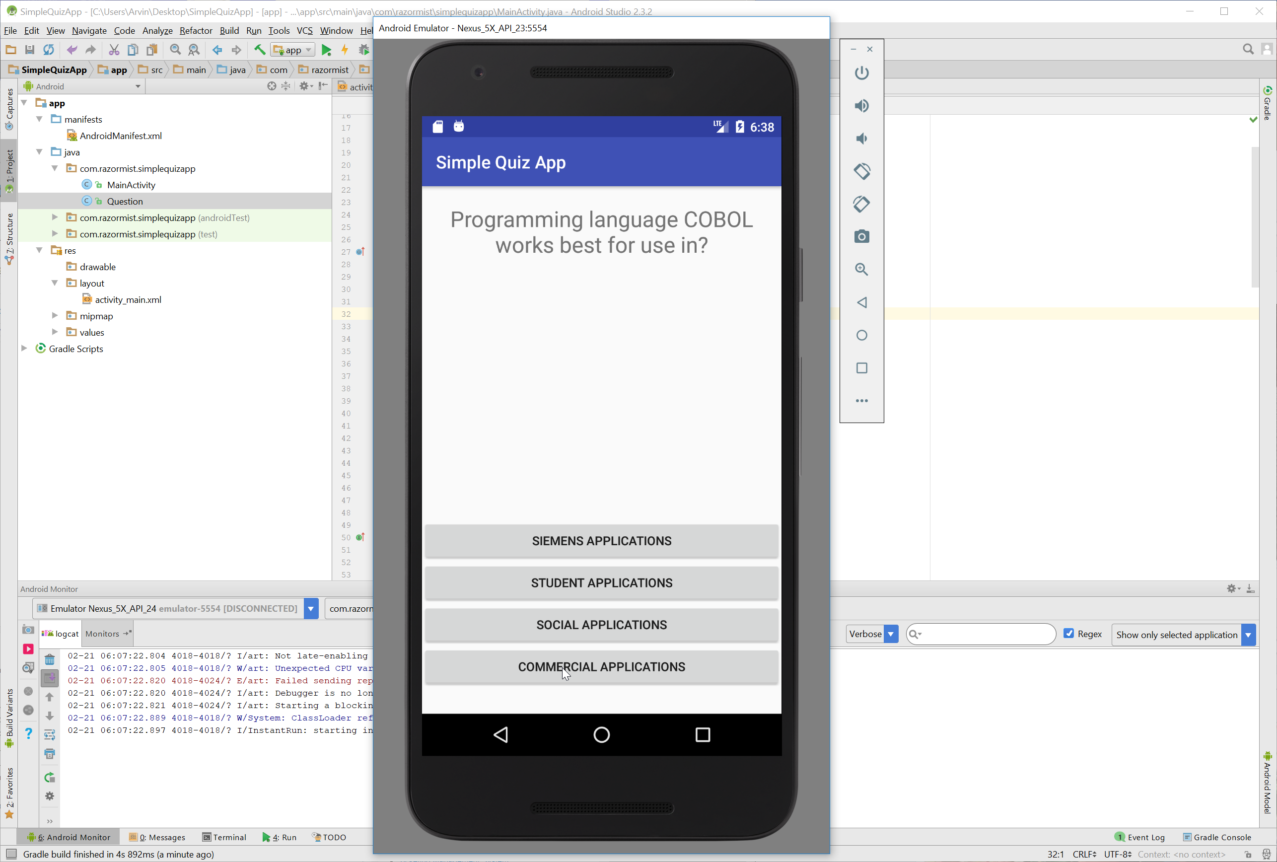 Code simple android app source Free Download