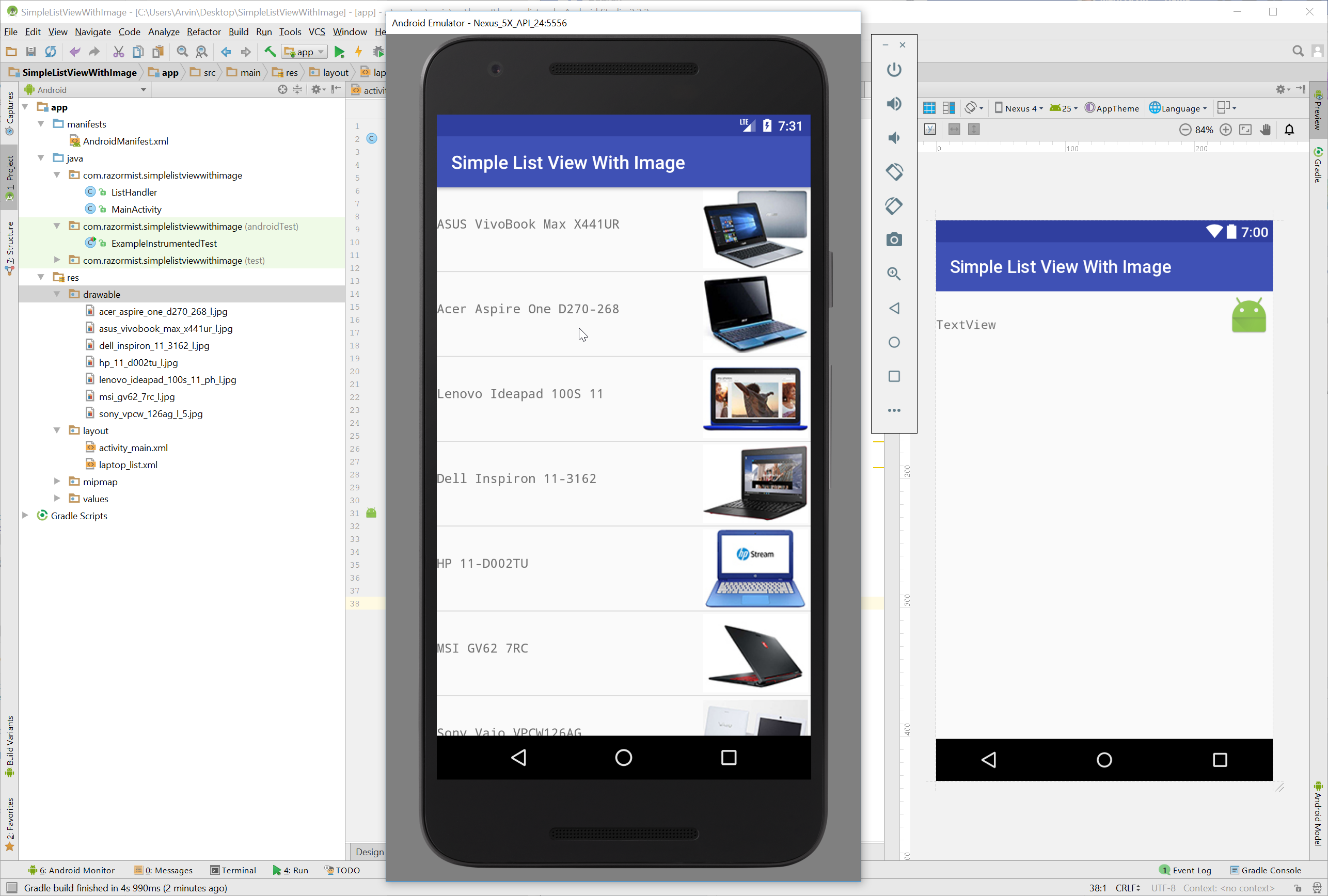 Android - Simple Custom List View With Image  Free source 