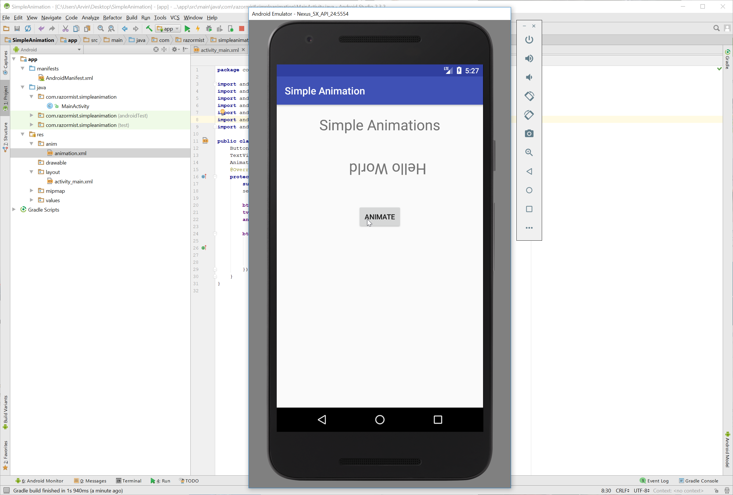 Android - Simple Animation | Free Source Code Projects and Tutorials