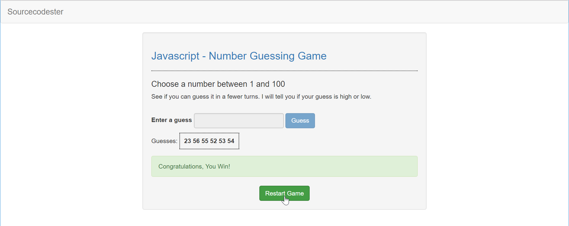 Mening menneskemængde For en dagstur Javascript - Number Guessing Game | Free Source Code, Projects & Tutorials