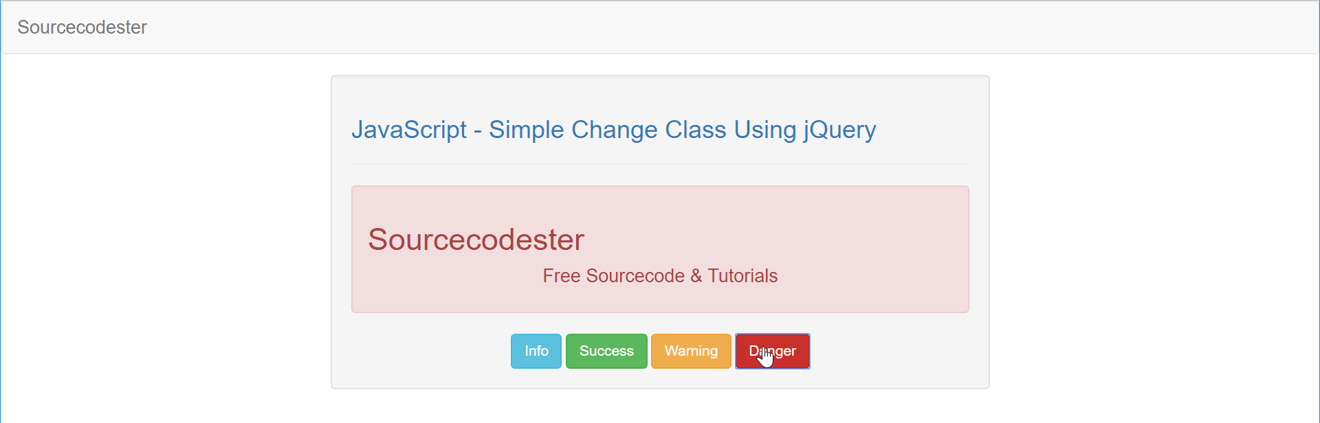 JavaScript - Simple Change Class Using jQuery | Free