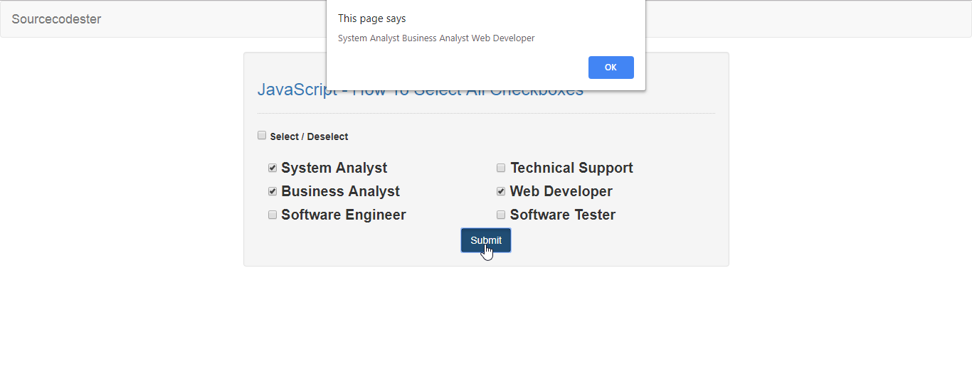 html javascript select all checkboxes