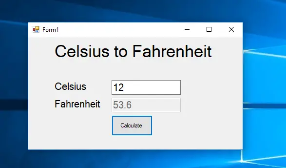 Convert Celsius To Fahrenheit Using C