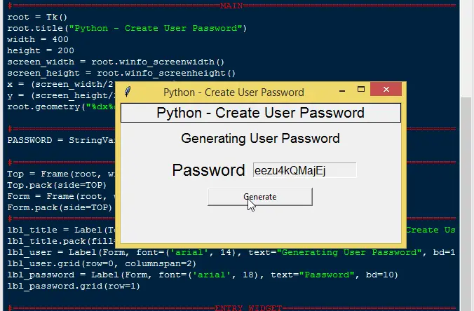 password assignment python