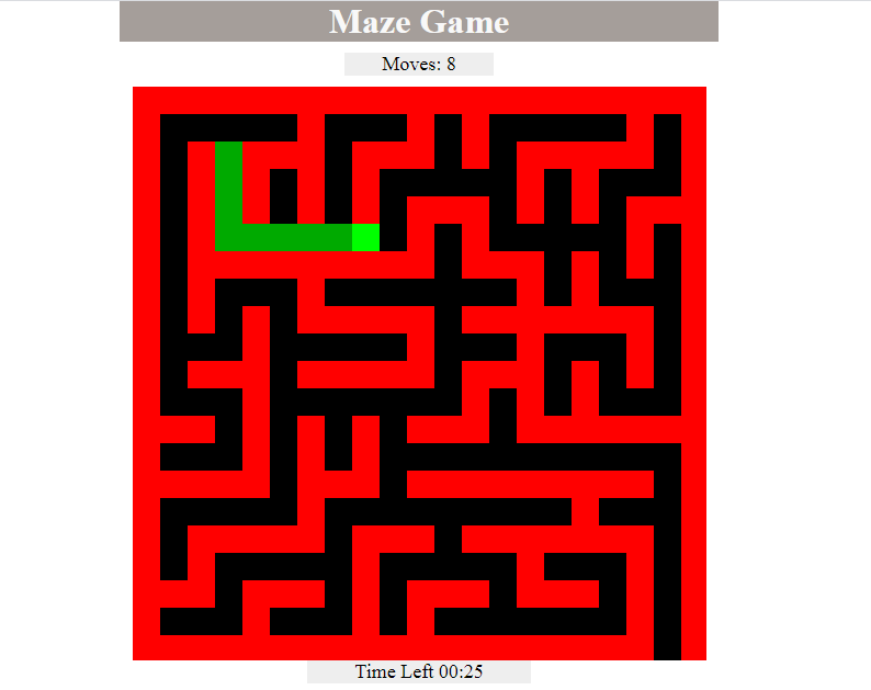 Simple Brain Game(The Maze) in JavaScript Free Source Code