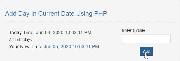 add 5 days to current date in php