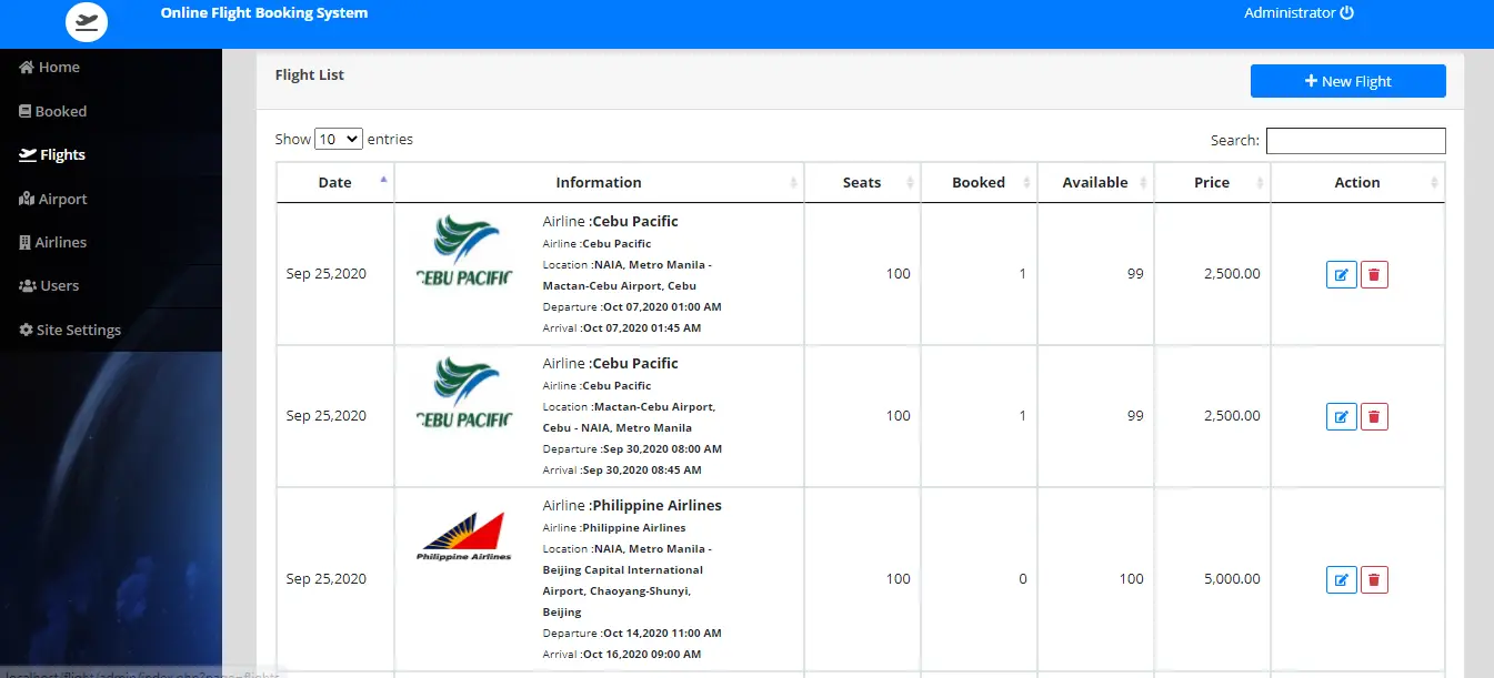 Online Flight Booking System using PHP/MySQL with Source Code