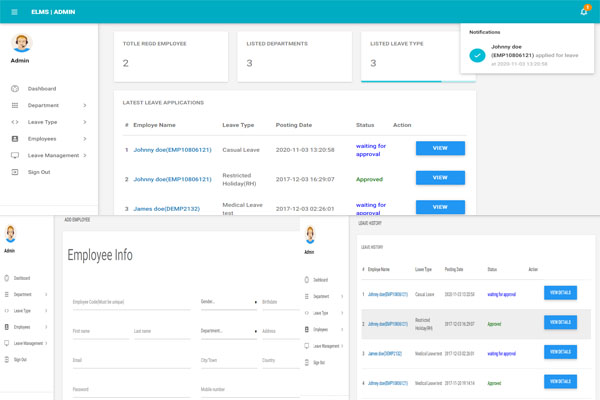 leave management system project in java