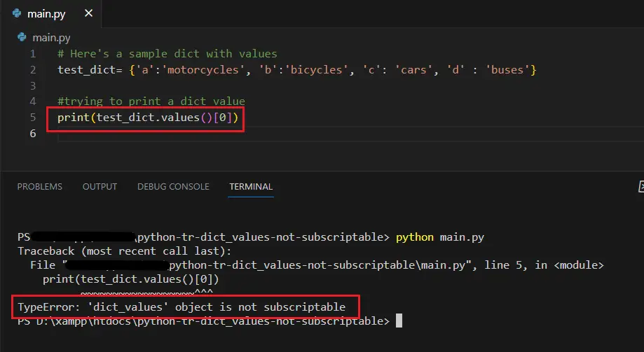 How to Fix the 'TypeError: 'dict_values' object is not subscriptable' Error in Python