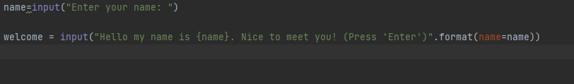 Python Issue: Using "input()" function with String "format ...