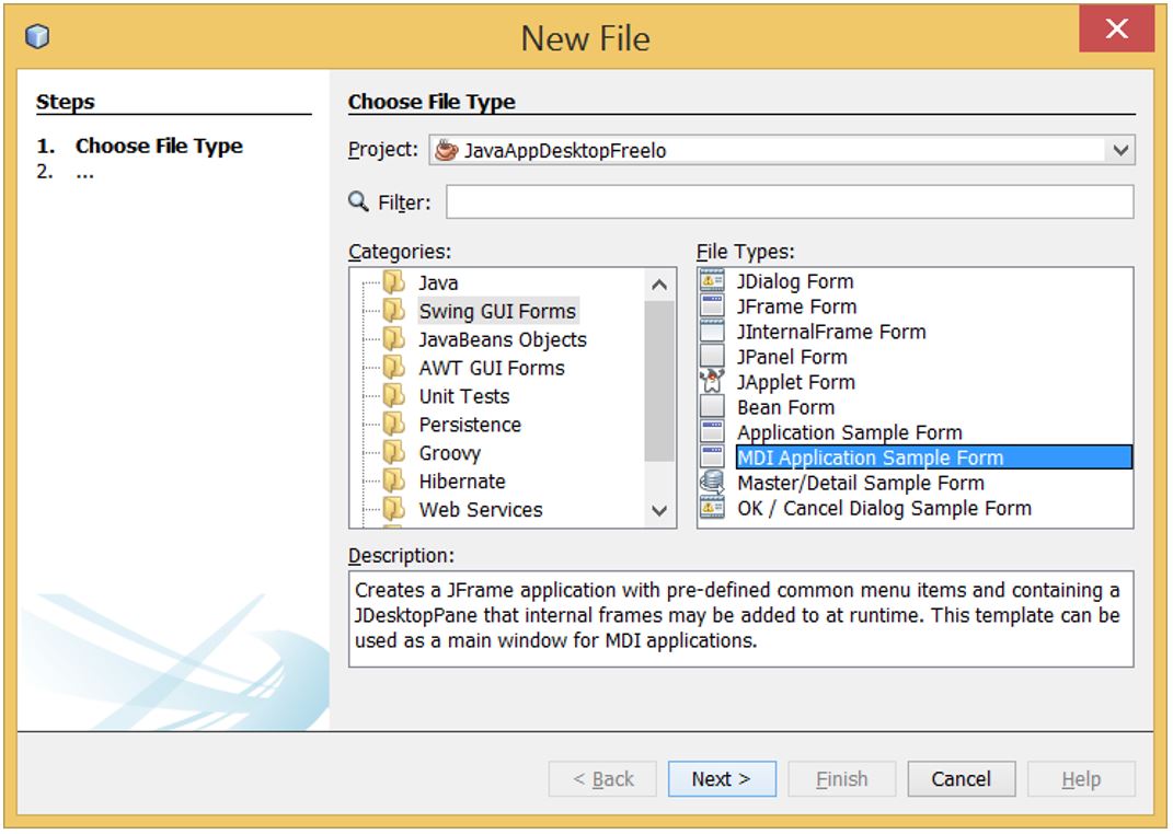 Select MDI Application Sample Form