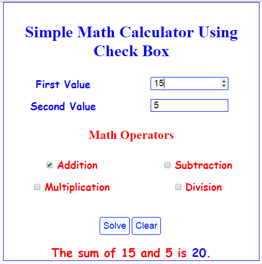 Addition Result