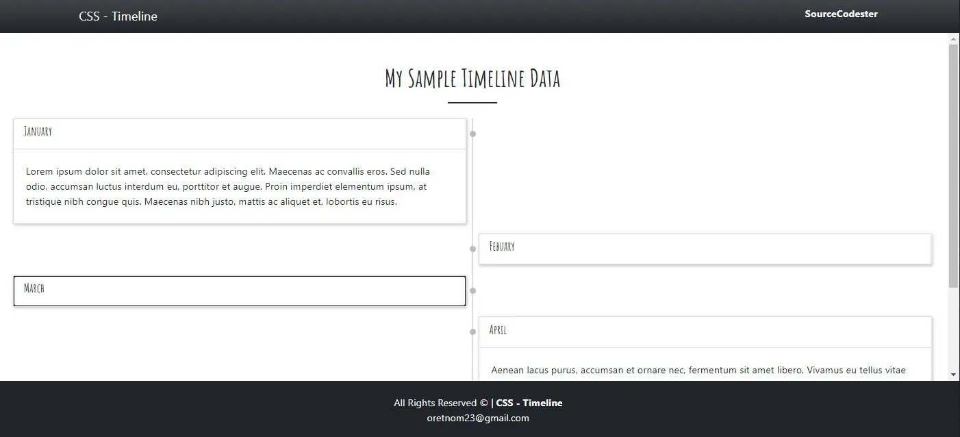 Simple Vertical Timeline using HTML and CSS