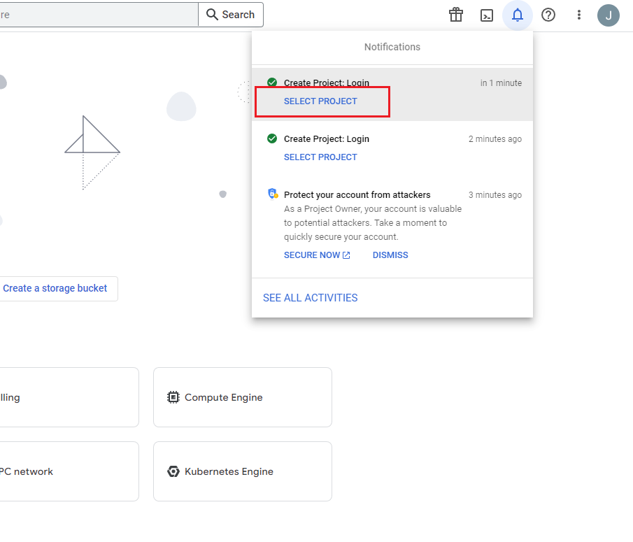 Google Cloud Console Create Project