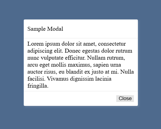 Modal Window Example using HTML, CSS, and JavaScript