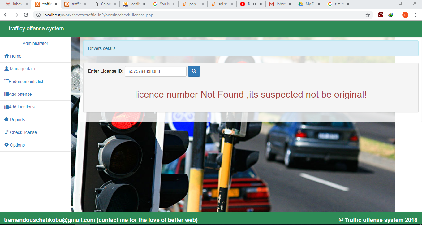 license1 0 - PHP Traffic Offense System  PHP/MYSQL Source Code