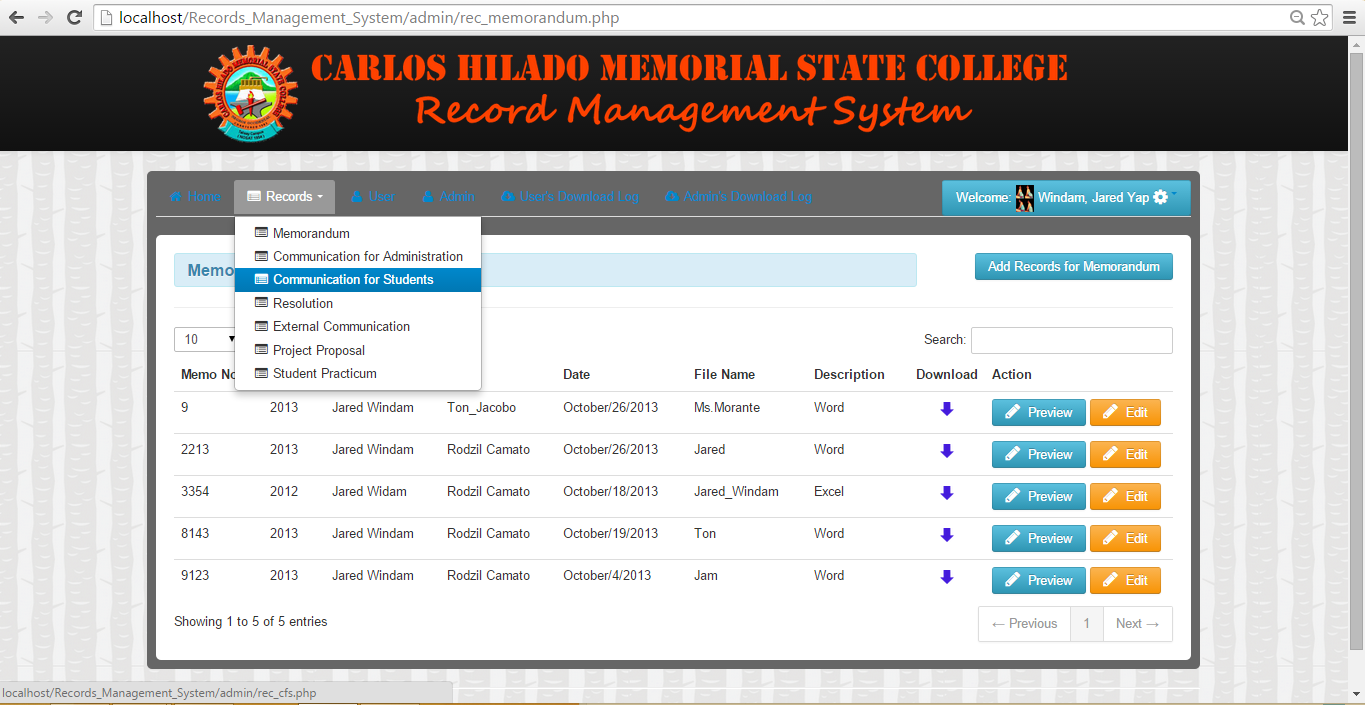 Records Management System | Free Source Code Projects and Tutorials