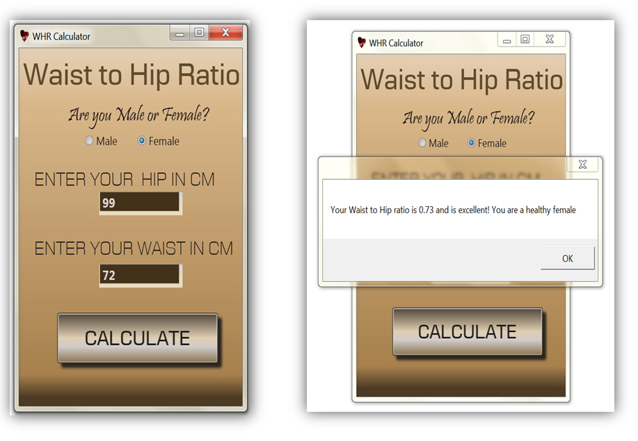 Waist-to-Hip Ratio Calculator :: Provided by