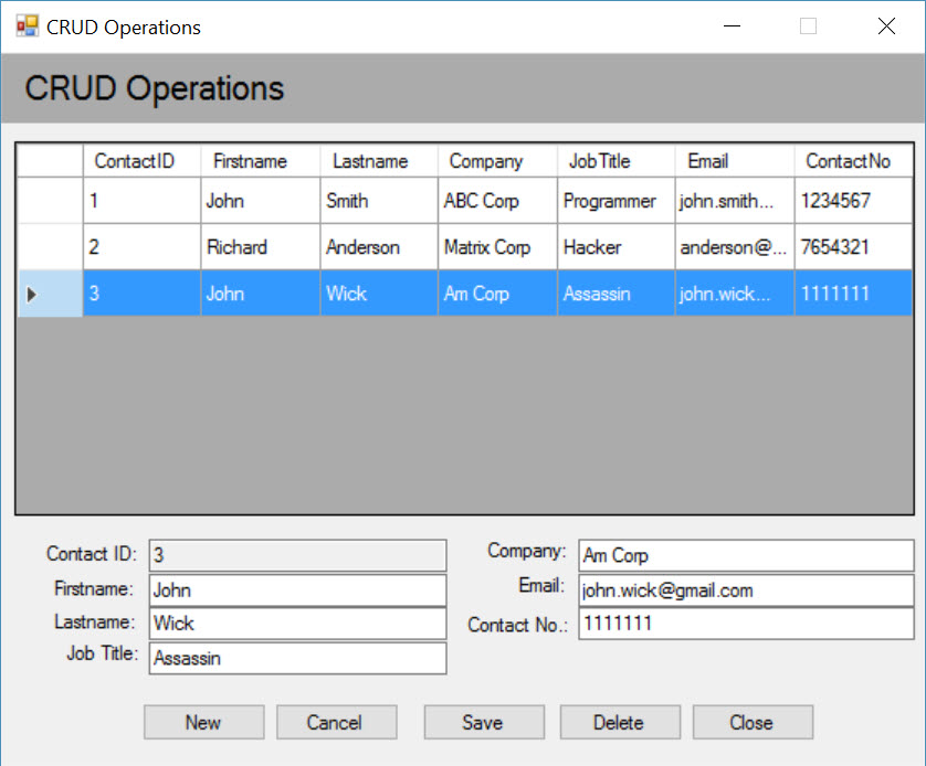 How to Create, Read, Update, and Delete (CRUD) Record 