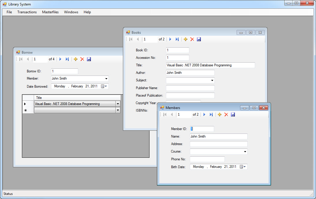 Library System in Visual Basic .NET 2008 and SQL Server ...