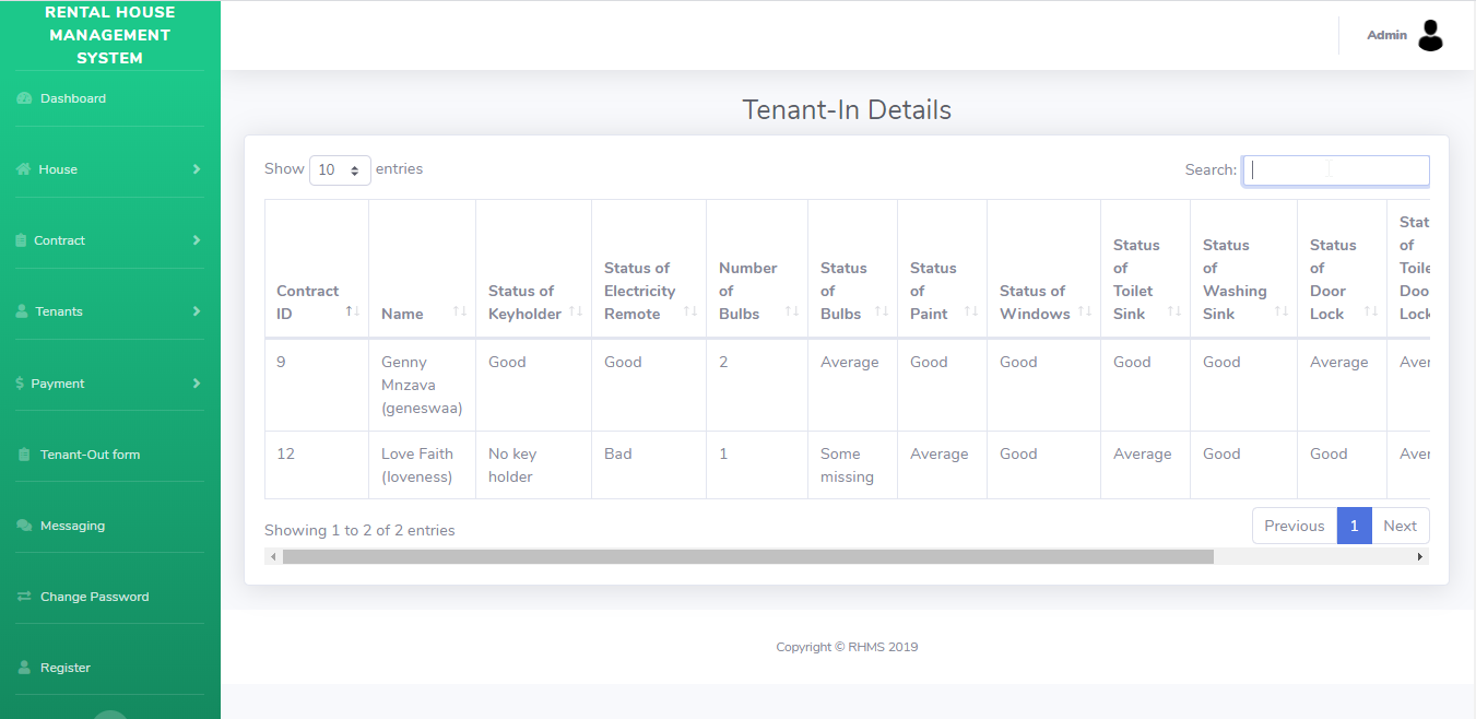 Tenant-In Details