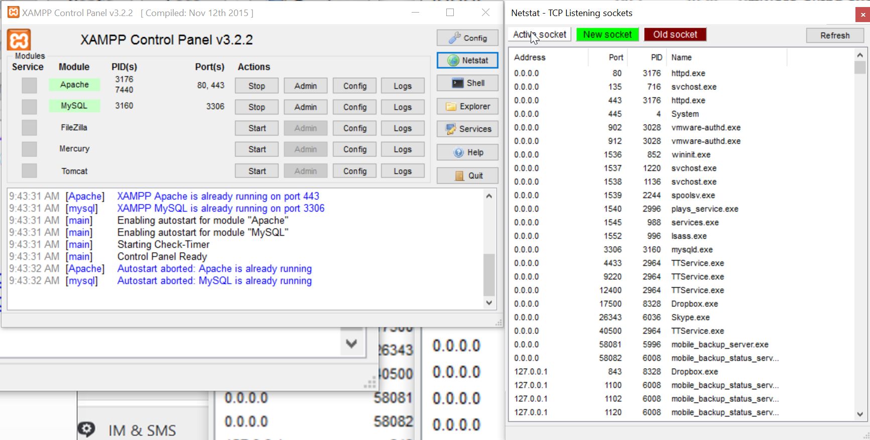 Xampp Netstat