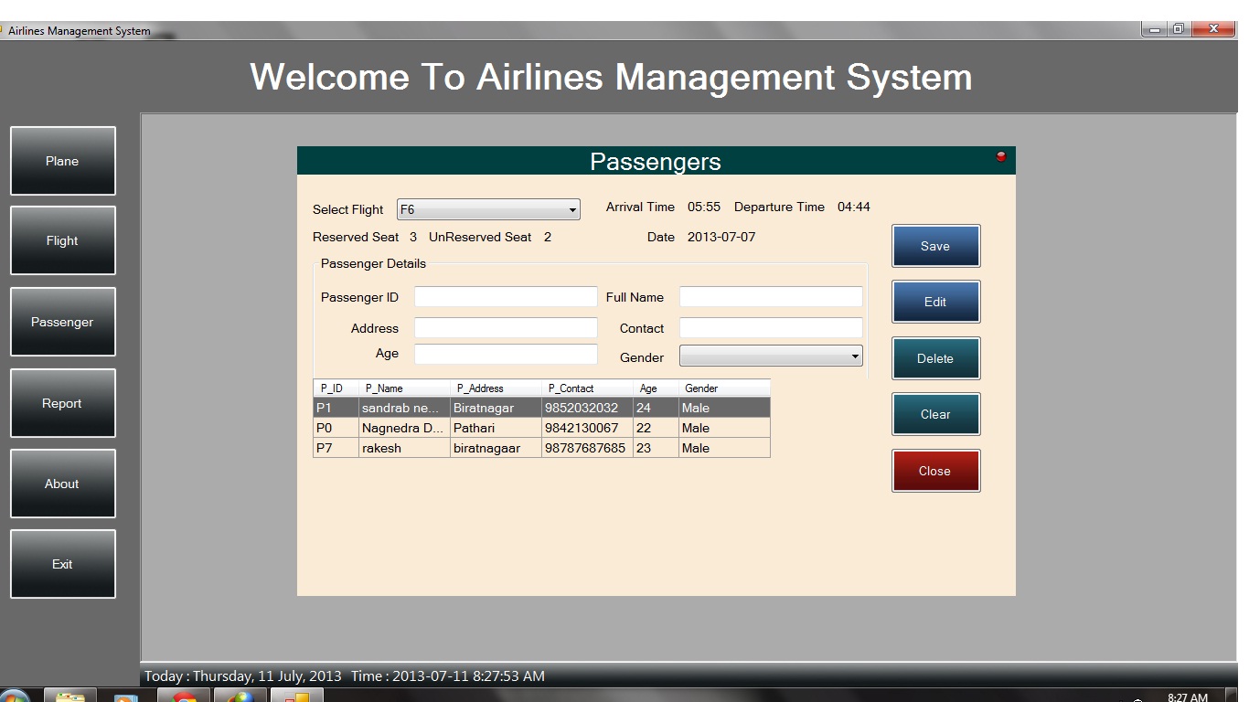 Airline Reservation System  Free source code, tutorials 