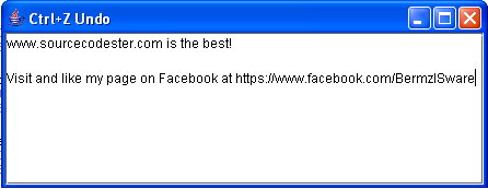 ctrlz - Undo Text using Ctrl Z in Java - Free Source Code