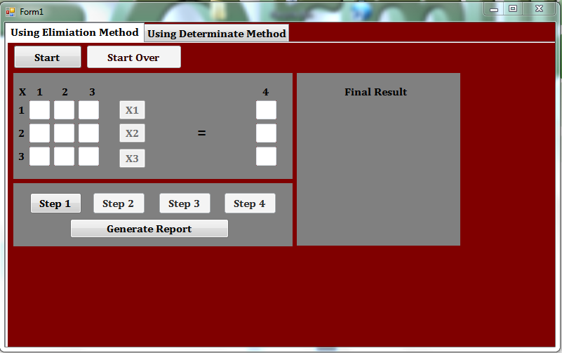 linear program matrix solver